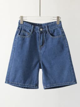 High Waist Long Denim Shorts For Women Summer 2025 Straight Short Jeans Streetwear Slim Women Jeans Denim Pants Jean Shorts