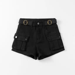 American Vintage Belt Trim High Waist Large Pockets Cargo Shorts Women A-line Long Legs Khaki Casual Shorts Hot Short Pant Chic