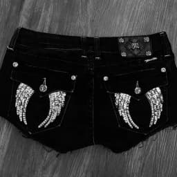 Women Y2K Vintage Shorts Black Embroidered Denim High Waisted Shorts Hot Girl Hip Hop Western Retro Street Style Sexy Aesthetic