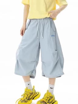 Harajuku Y2K Cargo Shorts Women Streetwear Loose High Waist Calf Length Pants Vintage American Summer Hip Hop Paratrooper Shorts