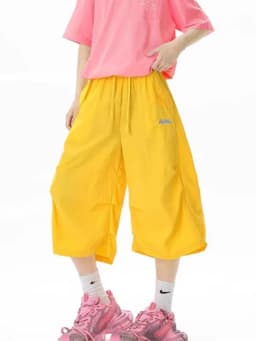 Harajuku Y2K Cargo Shorts Women Streetwear Loose High Waist Calf Length Pants Vintage American Summer Hip Hop Paratrooper Shorts