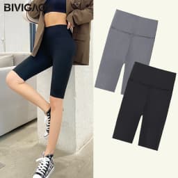 BIVIGAOS Summer Sharkskin Fabric Biker Shorts Women's Thin Black Cycling Shorts Slim Skinny Sport High Waist Fitness Shorts