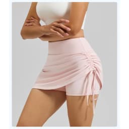 Shirring Sports Skirts with Safety Trousers for Women High Elastic Fashion Casual Fitness Skirts Fake Two Pieces Yoga Skirts