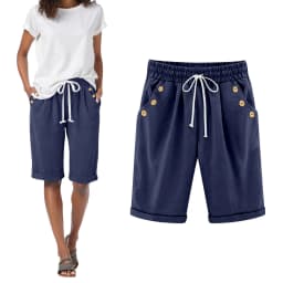 Casual Beach Ladies' Shorts Holiday Vocation Summer Slacks Women Solid Color Casual Button Pocket Elastic High шорты женские