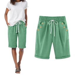 Casual Beach Ladies' Shorts Holiday Vocation Summer Slacks Women Solid Color Casual Button Pocket Elastic High шорты женские