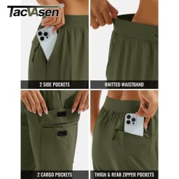 TACVASEN Womens 13 Inch Knee‑Length Cargo Bermuda Shorts UPF50+ Quick Dry Water Resistant Multi‑Pocket Lightweight Hiking Pants
