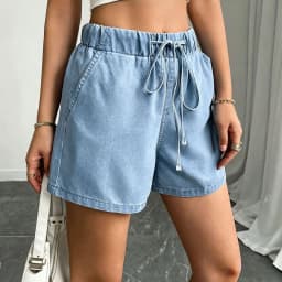 Women's Mid Waist Three Quarter Length Casual No Iron Medium Weight Summer Outdoor Walking Shorts High Waisted Loose Fit