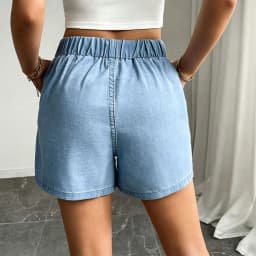 Women's Mid Waist Three Quarter Length Casual No Iron Medium Weight Summer Outdoor Walking Shorts High Waisted Loose Fit