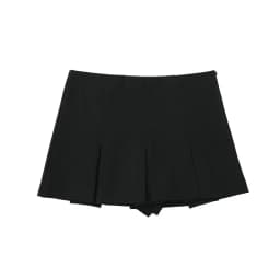 MUJER Pleated Skirt Shorts for Women Black High Waist Female Shorts Summer Basic Mini Shorts Women Streetwear Skort for Women