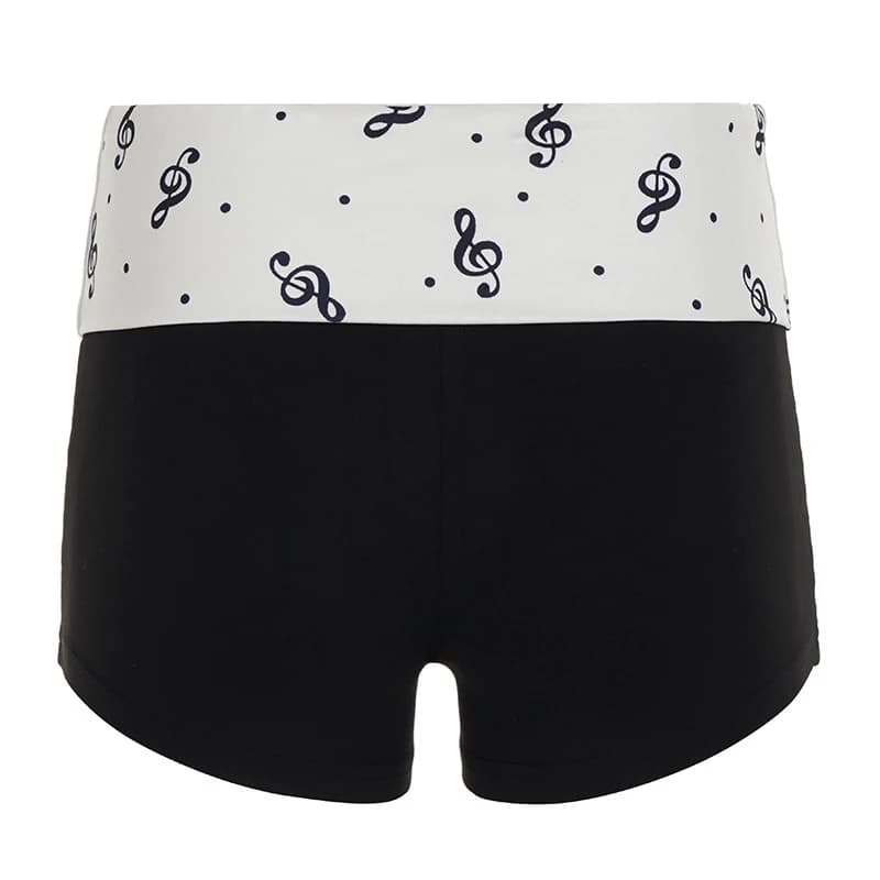 American Casual Basic Printed Color Blocked Low Waist Shorts Y2K Spicy Girl Personality Street Fashion Wear Tight Pants