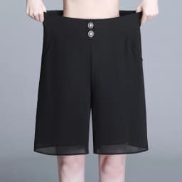 ZUZK Women Loose Cool Casual Chiffon Wide Leg Shorts Summer Comfortable Elastic High Waist Elegant Short Pants Skirt