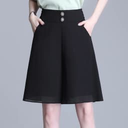 ZUZK Women Loose Cool Casual Chiffon Wide Leg Shorts Summer Comfortable Elastic High Waist Elegant Short Pants Skirt