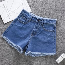 Jeans Women Summer Denim Shorts Wide-leg Pants Raw-edge Pocket Casual Pants Lady Loose Thin Wide-leg Pants White Black Blue