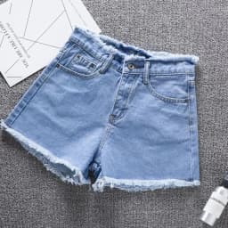 Jeans Women Summer Denim Shorts Wide-leg Pants Raw-edge Pocket Casual Pants Lady Loose Thin Wide-leg Pants White Black Blue