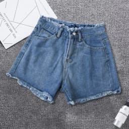Jeans Women Summer Denim Shorts Wide-leg Pants Raw-edge Pocket Casual Pants Lady Loose Thin Wide-leg Pants White Black Blue