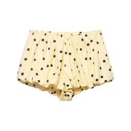 YENKYE New 2026 Women Yellow Polka Dot Bubble Shorts Elastic Waist Casual Cute Summer Bloomers