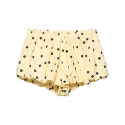YENKYE New 2026 Women Yellow Polka Dot Bubble Shorts Elastic Waist Casual Cute Summer Bloomers