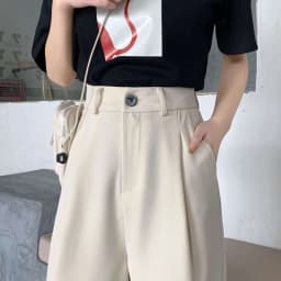 Summer High Waist Wide Leg Suit Shorts for Women 2025 Solid Color Loose Straight Office Ladies Short Pants Korean Pocket Shorts
