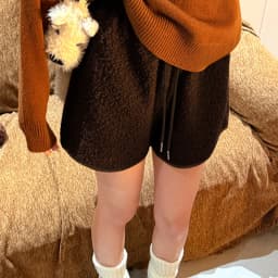 Autumn Winter Faux Lamb Wool Shorts for Women Korean Casual High Waist Wide Leg Shorts Female Warm Comfort Mini Short Pants