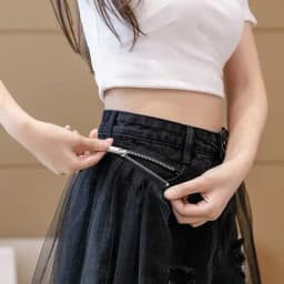 Gauze Spliced Denim Shorts Women Summer New High Waist Tassel Slim Versatile Hot Pants Fashion Niche Female Hole Shorts