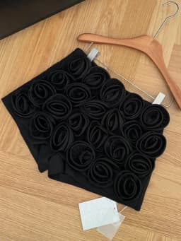 SMTHMA New Autumn Small Fragrance Style 3D Three-Dimensional Rose Flower Short Women's Elegant Temperament Runway Shorts