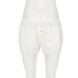 Women Eyelet Lace Bloomers Shorts Drawstring Waist Button Front Hollow Out Lace Trim Loose Puffy Y2K Casual Summer Short Pants