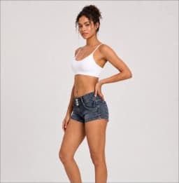 Women 3 Button Fly Retro Washed Denim Shorts Low Waist Slim Fit Ultra Short Hot Pants Wrapped Hip Retro Sexy Cute Mini Shorts