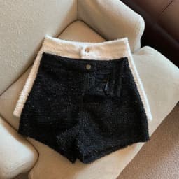 Autumn Winter Women's Tweed Shorts Autumn Winter 2026 High Waist Fashion Wide Leg Short Pants Woman Sexy Slim Fit Solid Short