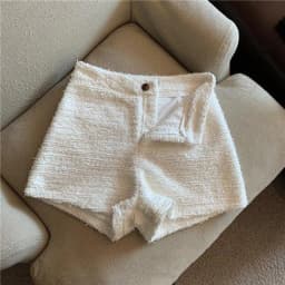 Autumn Winter Women's Tweed Shorts Autumn Winter 2026 High Waist Fashion Wide Leg Short Pants Woman Sexy Slim Fit Solid Short