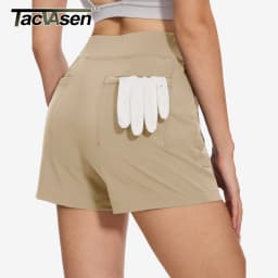 TACVASEN Womens High Waist Hiking Shorts Quick Dry Golf Shorts Multi Zip Pockets Lightweight Elastic Waist Athletic Outdoor Shor