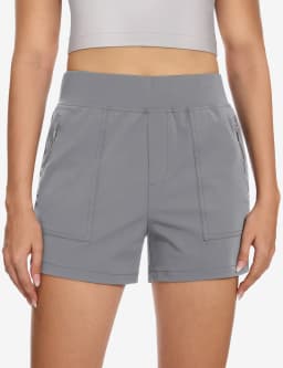 TACVASEN Womens High Waist Hiking Shorts Quick Dry Golf Shorts Multi Zip Pockets Lightweight Elastic Waist Athletic Outdoor Shor