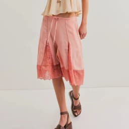 Vintage Streetwear Shorts Harajuku Spring Casual High Waist Lace-up Women's Shorts Fashion Solid Color Patchwork Lace Half Pants