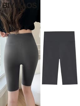 BIVIGAOS Summer Solid Color Sharkskin Cycling Shorts Women Casual Slim Short Leggings Thin High Waist Sport Fitness Biker Shorts