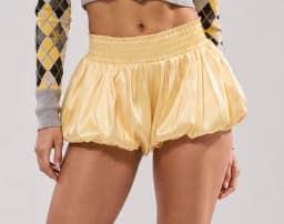 Women's Bubble Shorts Elastic Waist Solid Color Stylish Balloon Shorts Bottoms Y2K Fairy Sweet Pettipant