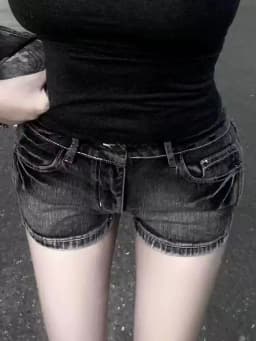 Shorts Women Bodycon American Retro High Street Sexy Summer Vintage Denim Casual Aesthetic Y2k Club Punk Style Harajuku Simple