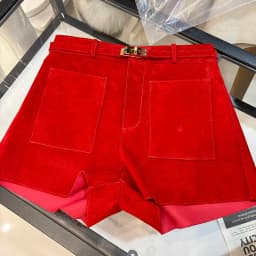 YOLOAgain Suede Shorts Women Real Leather Shorts With Belt 2026 Spring New