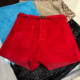 YOLOAgain Suede Shorts Women Real Leather Shorts With Belt 2026 Spring New