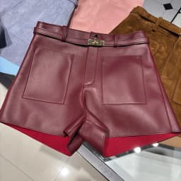 YOLOAgain Suede Shorts Women Real Leather Shorts With Belt 2026 Spring New