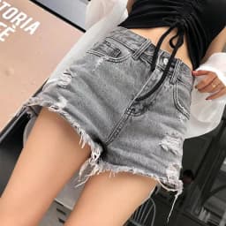 Aesthetic Summer Hot Wide Leg Loose Ripped High Waist Korean Fashion Vintage Short Pants Casual Women's Jean Denim Shorts Female