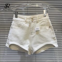 SINGREINY Summer Streetwear Denim Shorts Hot Girl Button Design Solid Basics Designer Inspired Irregular Sexy Retro Mini Shorts