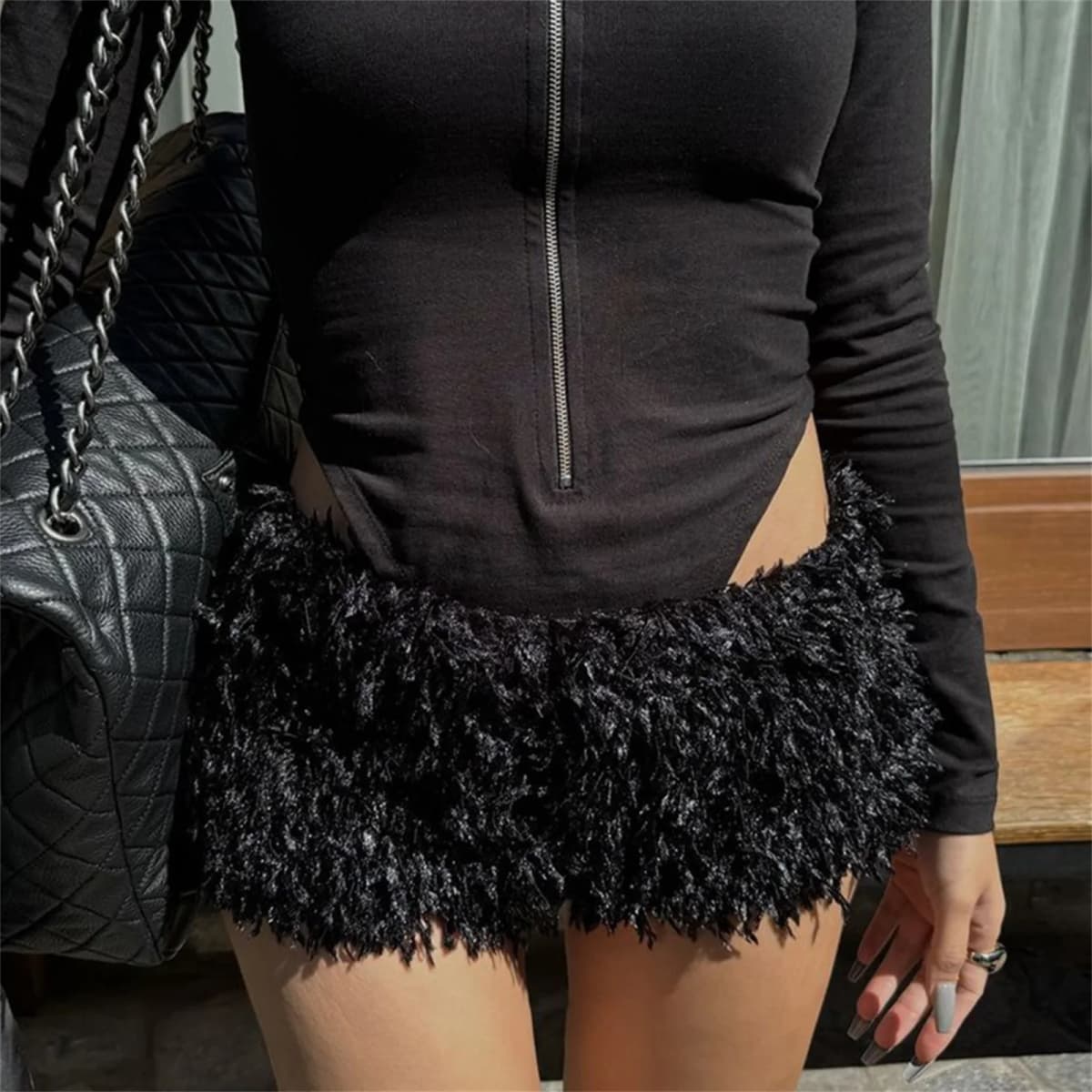 Womens Fuzzy Shorts Slim Fit Summer Solid Casual Booty Hot Pants Elastic Waist Mini Shorts Streetwear Female Micro Shorts