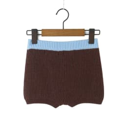 YENKYE Women Contrast Color Elastic High Waist Knit Shorts t Casual Short Pants Lady Bottoms