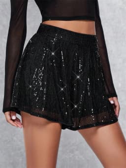 2026 New Women's Shiny Bead Sequined Shorts Skirts Feminino