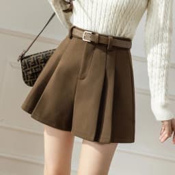2025 Fashion Woolen Winter Skirts Shorts Woman Streetwear High Waist Pleated Y2K Shorts Women Ruffles Culottes Short Pants Femme