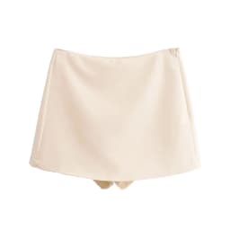 BSAY Shorts for Women Fashion Autumn Winter New Comfortable Casual Solid Color Side Zip Middle-waisted A-line Culotte Skirt Pant
