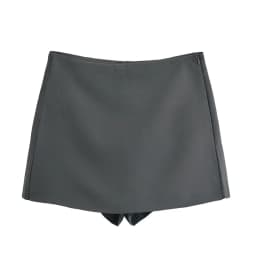 BSAY Shorts for Women Fashion Autumn Winter New Comfortable Casual Solid Color Side Zip Middle-waisted A-line Culotte Skirt Pant