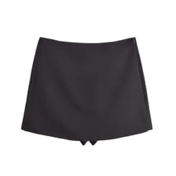 BSAY Shorts for Women Fashion Autumn Winter New Comfortable Casual Solid Color Side Zip Middle-waisted A-line Culotte Skirt Pant