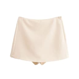 BSAY Shorts for Women Fashion Autumn Winter New Comfortable Casual Solid Color Side Zip Middle-waisted A-line Culotte Skirt Pant