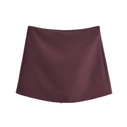 BSAY Shorts for Women Fashion Autumn Winter New Comfortable Casual Solid Color Side Zip Middle-waisted A-line Culotte Skirt Pant