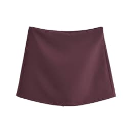 BSAY Shorts for Women Fashion Autumn Winter New Comfortable Casual Solid Color Side Zip Middle-waisted A-line Culotte Skirt Pant